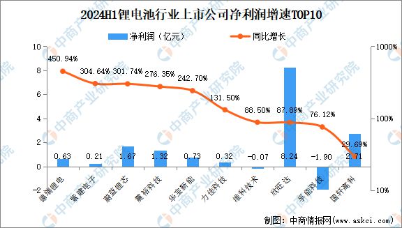 2024年上半年中国锂电池行业上市公司业绩排行榜(图3)